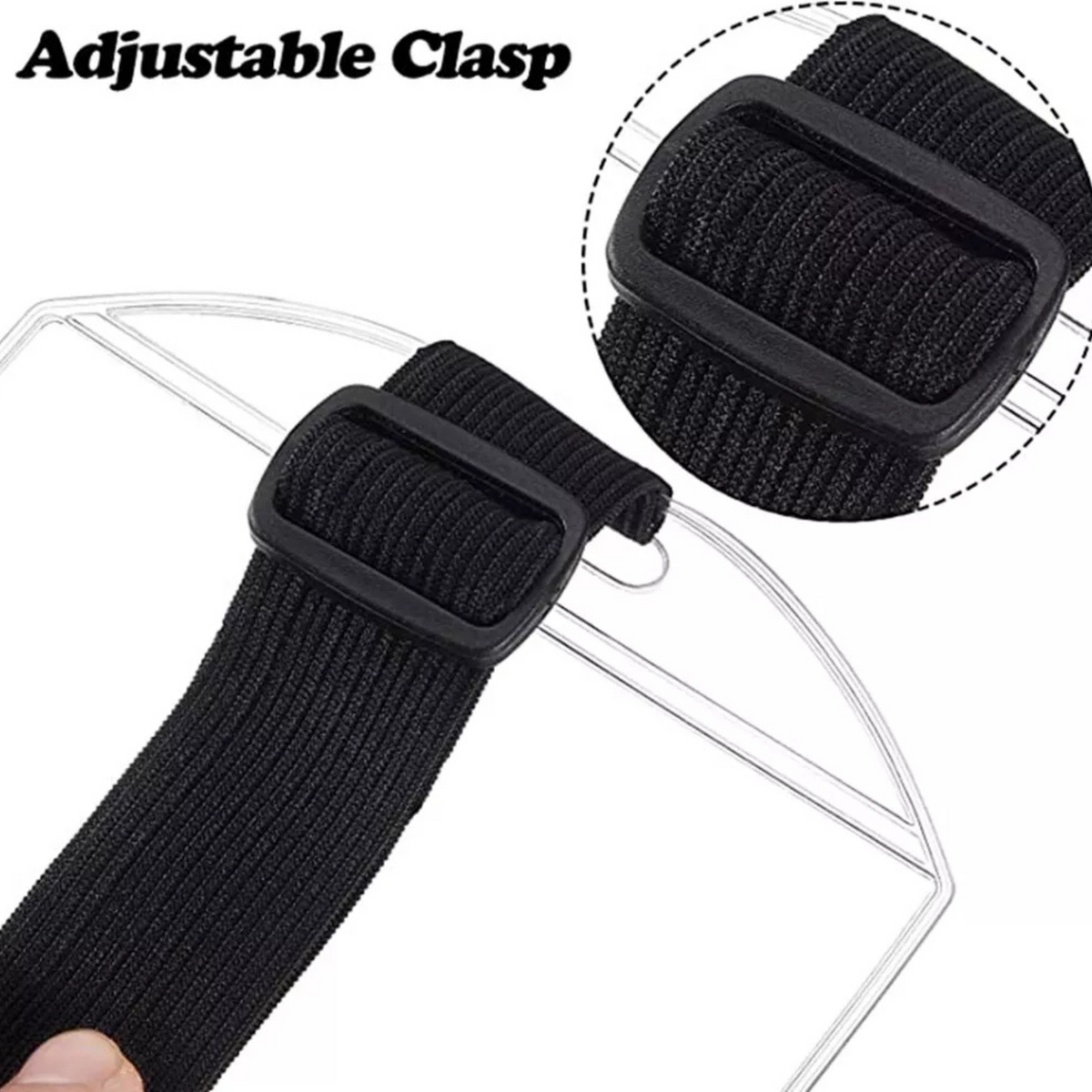 Photo Badge Clear Elastic Strap Vertical Armband Security ID Card Holder 1x