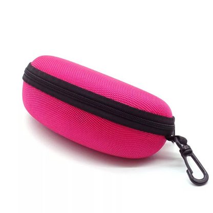 Rose Red Protector Case Box Pouch Portable Zipper Eye Glasses Sunglasses Clam