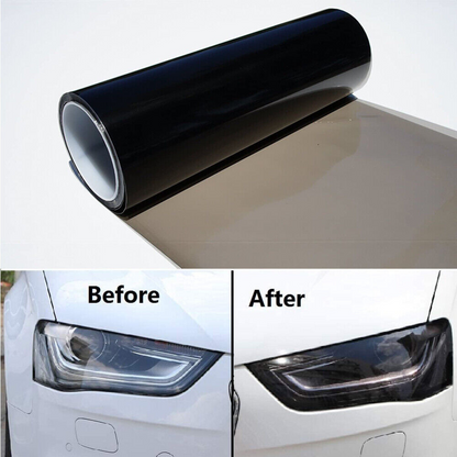 2Mx30CM Car Headlight Tint Wrap Light Smoke Black Tail Fog Light Vinyl Wrap Kit