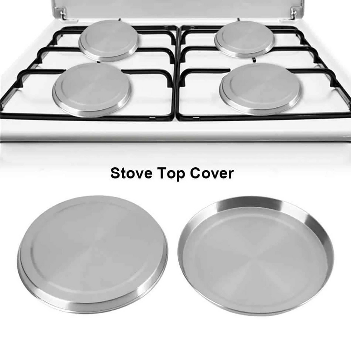 Electric Stove Burner Covers 4Pcs Round Stainless Steel Plates