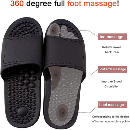 Therapy Shoes Feet Slippers Sandals Acupressure Reflexology Black