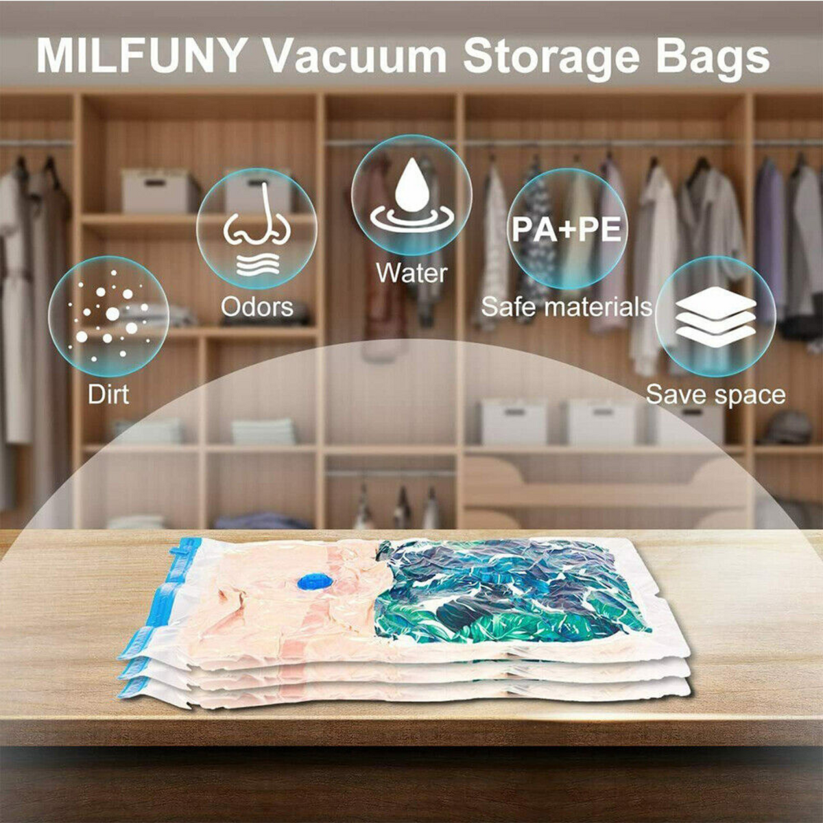 Space Saver Seal Compressing Vacuum Storage Bags Large For Cloth Quilt