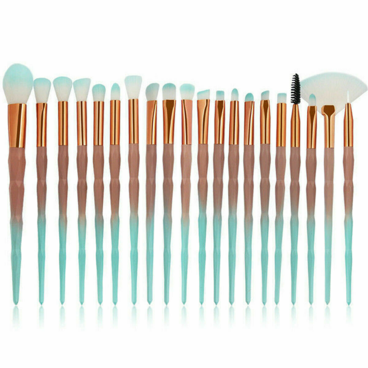 Eyeshadow Eyebrow Blending Brush Set 20PCS Eye Make-up Brushes Diamond Green