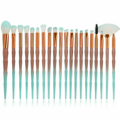 Eyeshadow Eyebrow Blending Brush Set 20PCS Eye Make-up Brushes Diamond Green