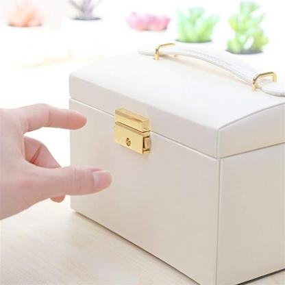White Watch Case Holder Jewellery Storage Box Ring Earring Display Organizer
