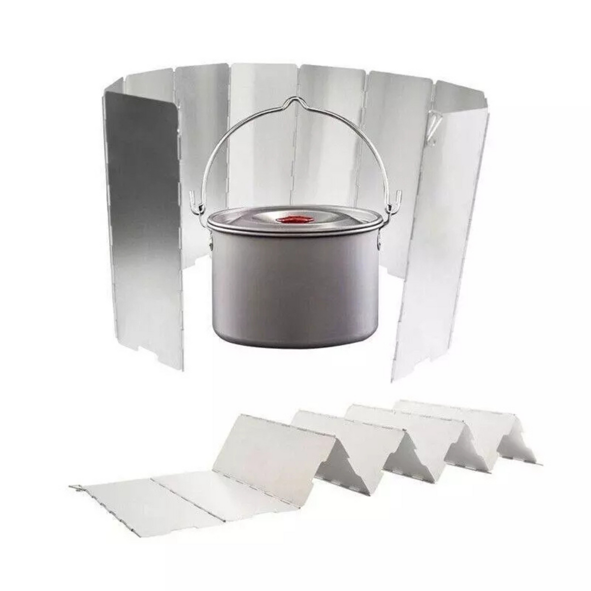 Wind Shield Screen BBQ Gas Stove 10 plates Foldable Aluminum Camping Cooker