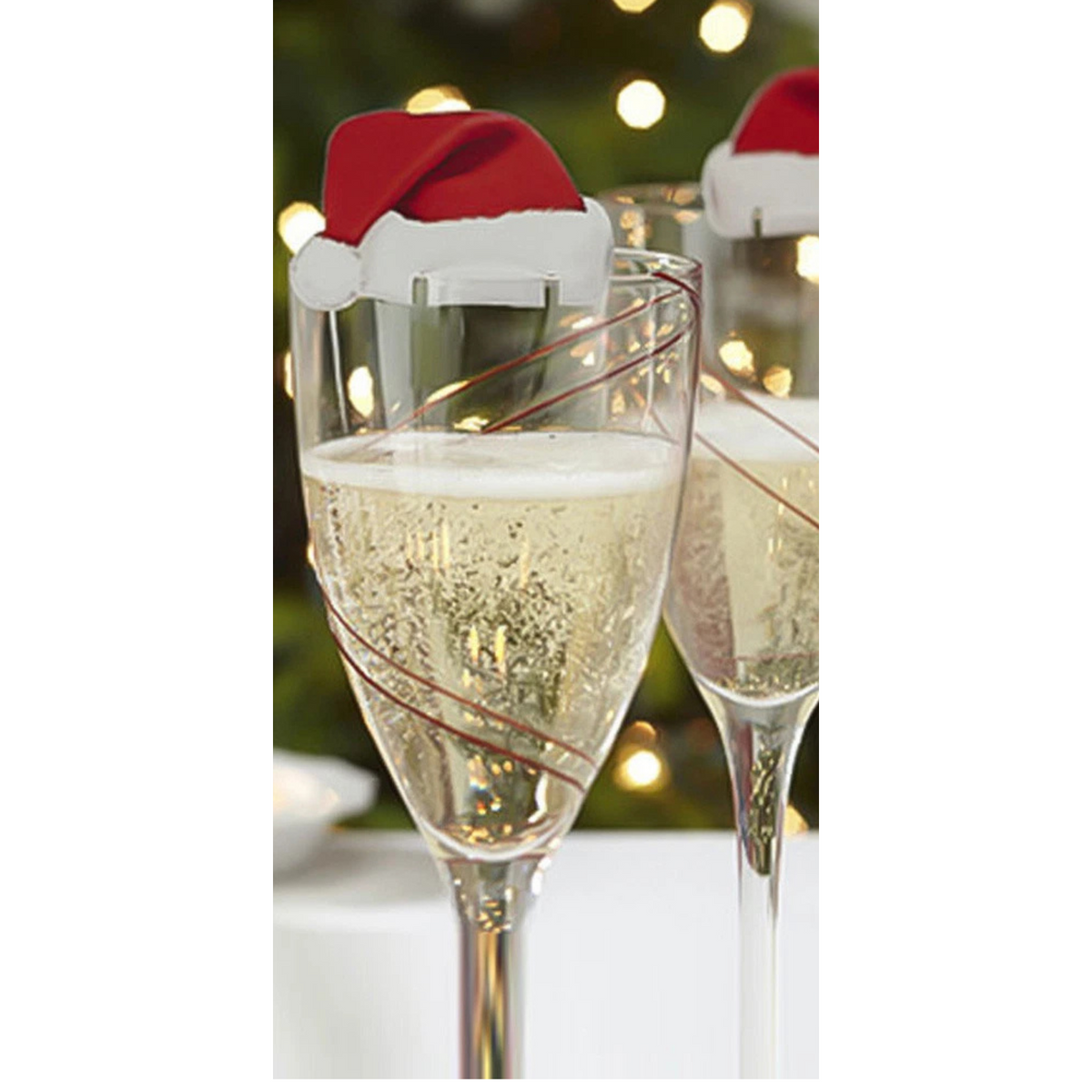 Party Drink Decoration Covers Christmas Hats Champagne Wine Glass Caps