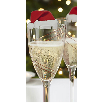 Party Drink Decoration Covers Christmas Hats Champagne Wine Glass Caps