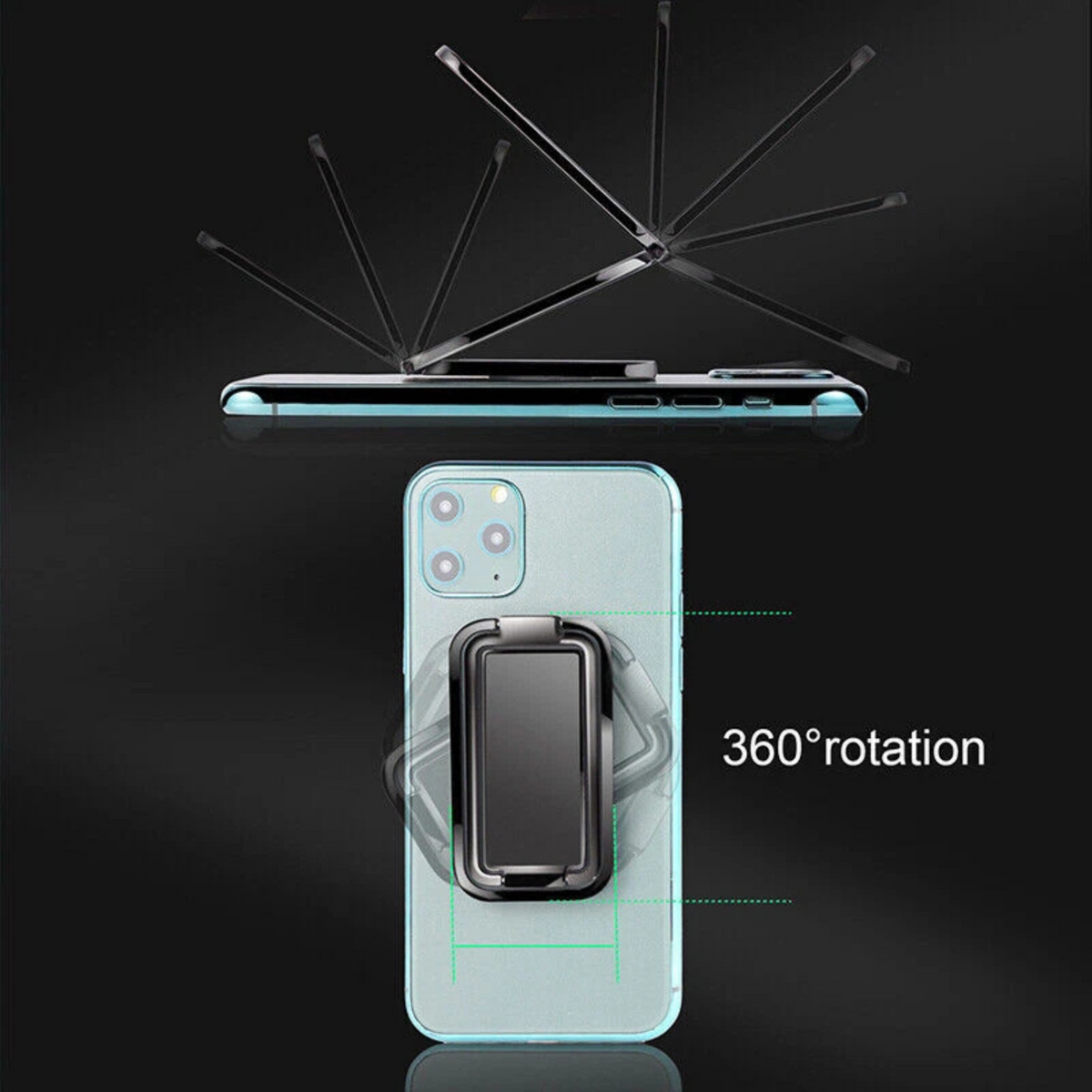 Bracket Desktop Stand Metal Mobile Phone Holder Portable Multifunctional Black