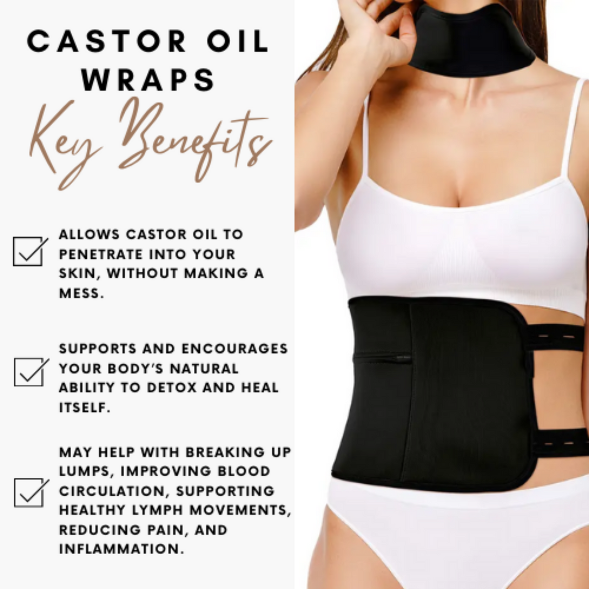 Inflammation Wrap Belt Toxin Remover Sets Pack Black Waist Neck
