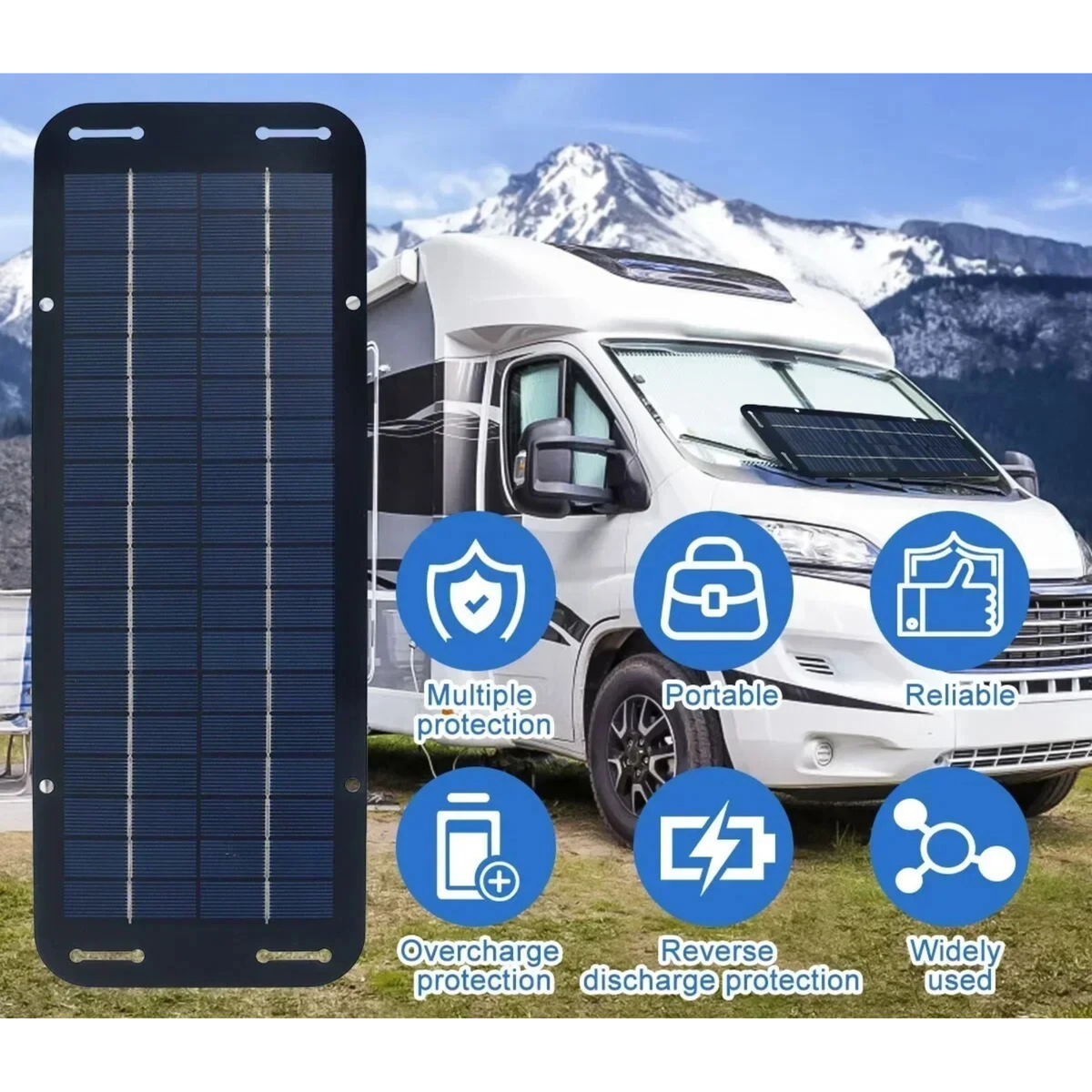 Solar 60W Panel Trickle Charger Maintains 12V Battery Power With Steadyflow