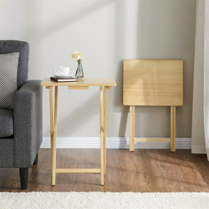Folding Table TV Tray Furniture Foldable Bamboo Desk Workstation Home Dining