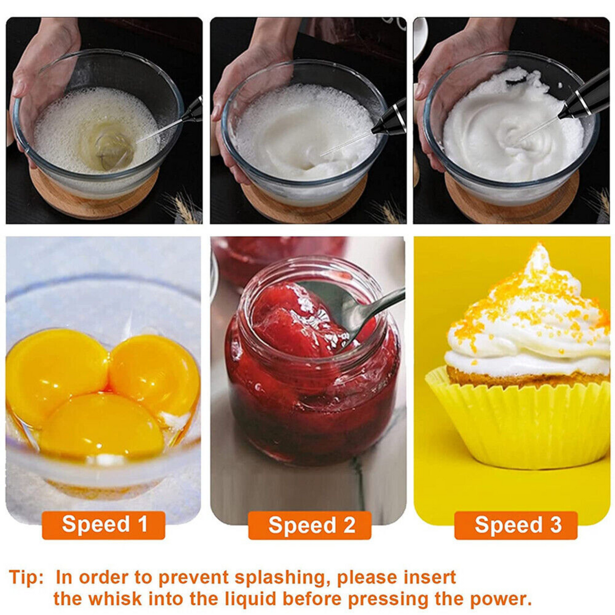 Coffee Milk Frother Electric Egg Beater USB Rechargeable Foamer Mixer Tool White
