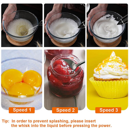Coffee Milk Frother Electric Egg Beater USB Rechargeable Foamer Mixer Tool White