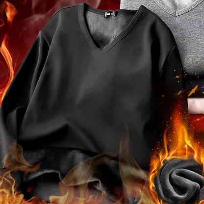 Thermal Underwear for Men Winter Ski Base Layer Warm Long Sleeve Shirt Black L