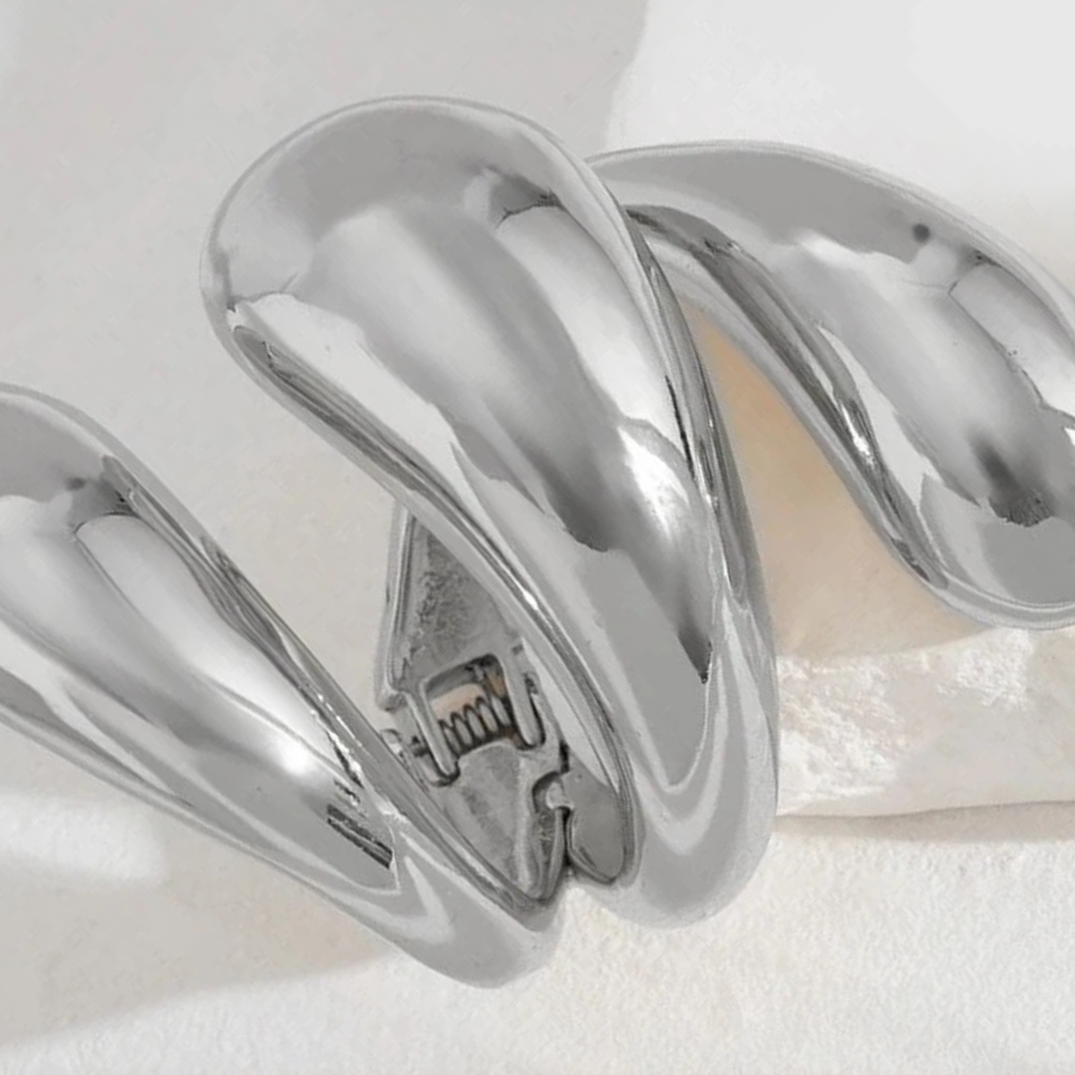 Silver Jewelry for Women Geometric Fashion Wide Metal Cuff Bracelet 01