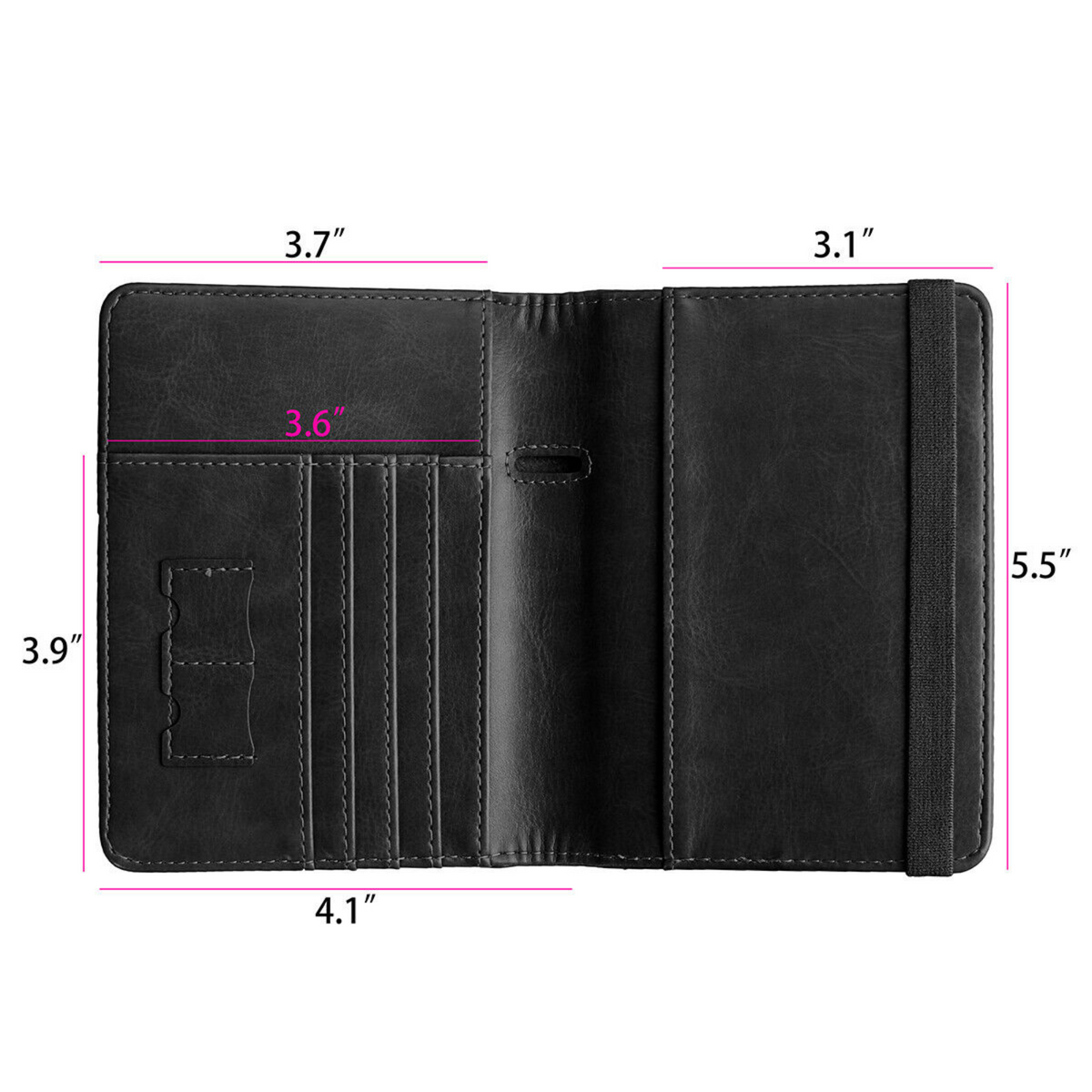 Travel Passport Wallet Card Holder Cover RFID Blocking Slim Black Leather