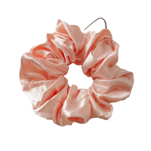 Large Pink Scrunchies Silk Ponytail Accessory Satin Elastic Hair Band