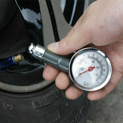 Portable Auto Dial Tire Gauge Car Bike Truck Pressure Tester