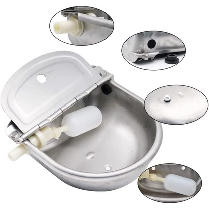 Water Trough Bowl Waterer Drinking Horse Sheep Dog  Auto Stainless Float Valve