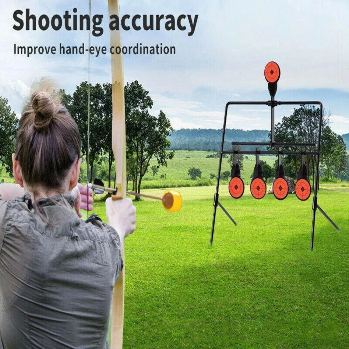 Resetting Air Riffle Gun Game Centra Shooting Target Metal Splatter Archery