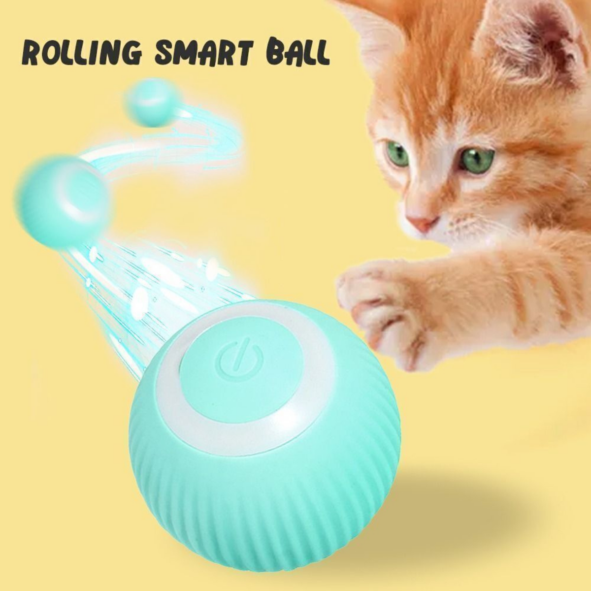 Blue Self-Moving Interactive Toy Smart Automatic Rolling Ball Pet Electric