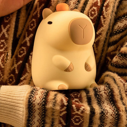 USB Rechargeable Capybara LED Night Light for Kids Cute Orange Lamp