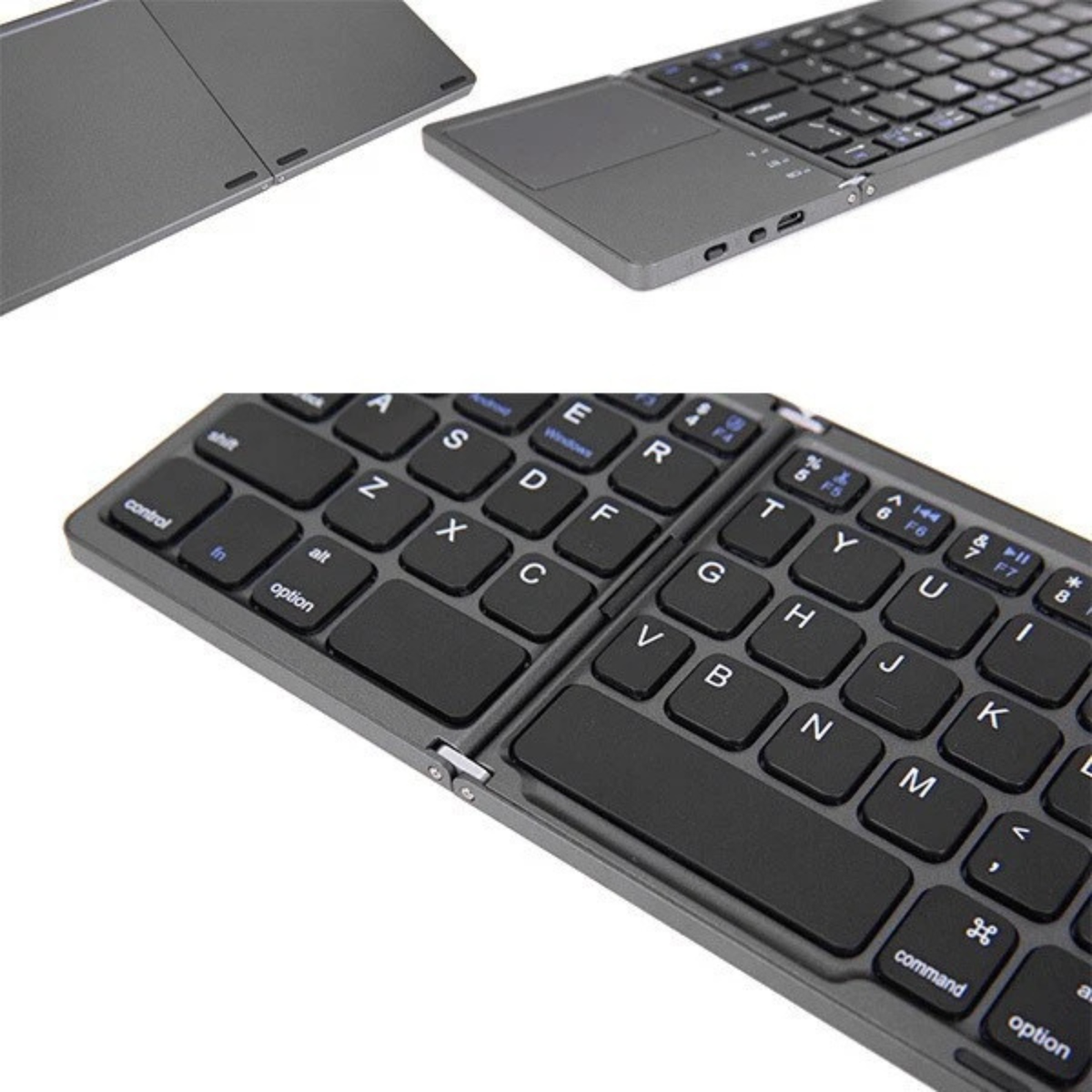 Folding Mini Keyboard Wireless Bluetooth Portable Black Laptop Tablet Device