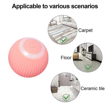 Pink Self-Moving Interactive Toy Smart Automatic Rolling Ball Pet Electric