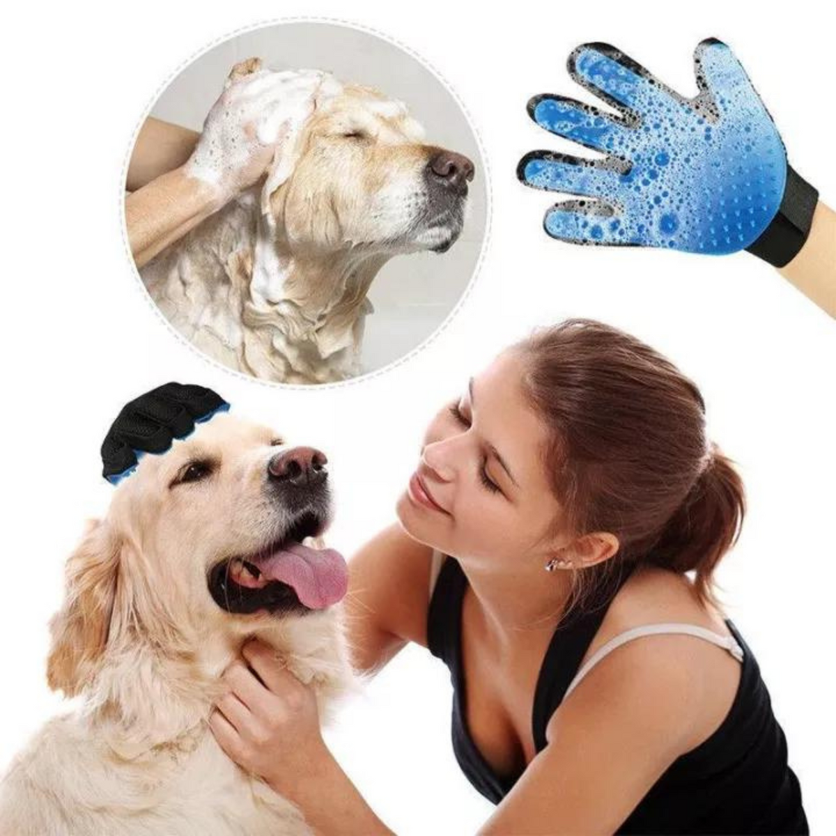 Pet Dog Cat Grooming Cleaning Glove Hair Dirt Remover Brush Deshedding