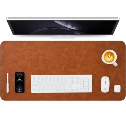 Non Slip Leather Mouse Pad Brown Computer Desk Mat 80x40cm