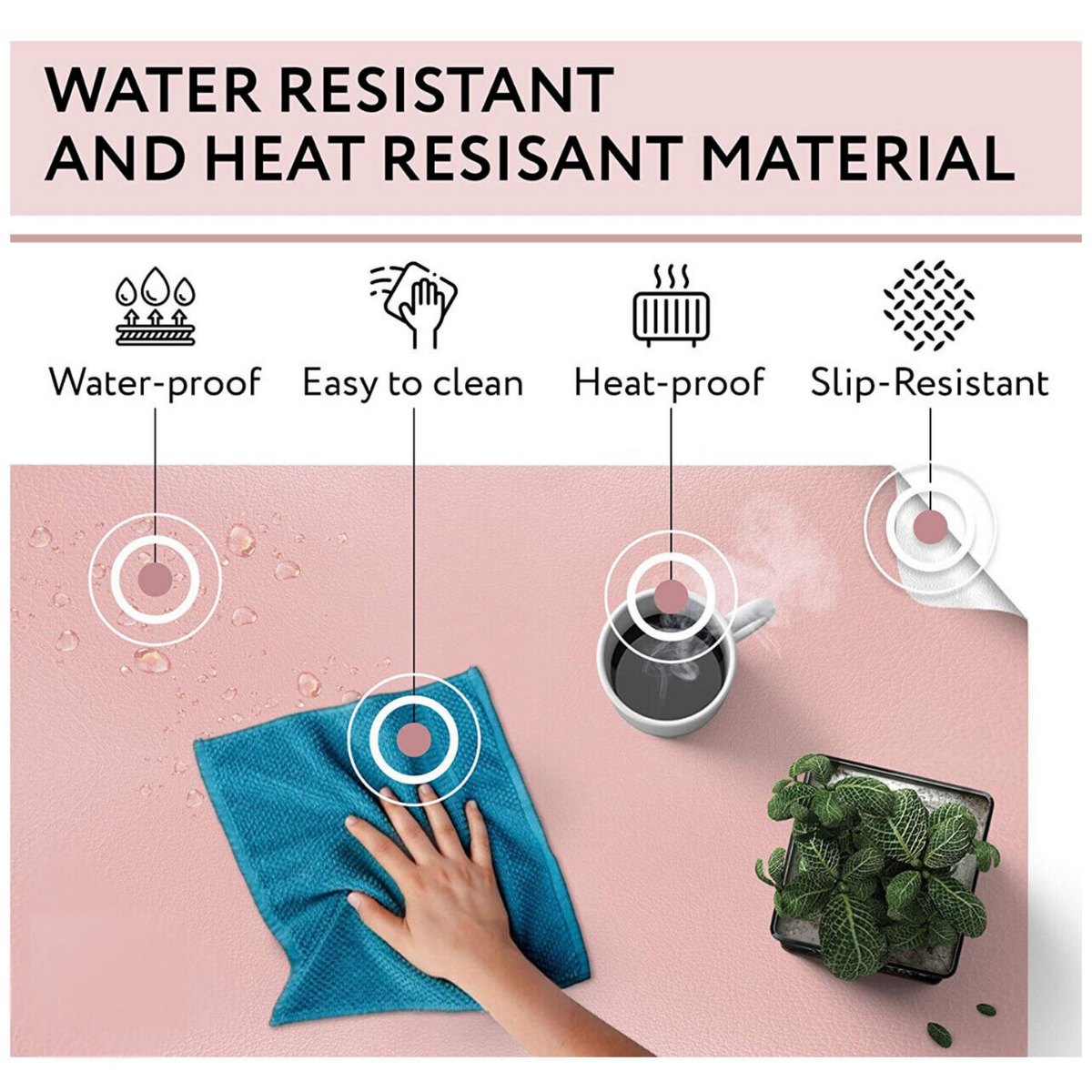Waterproof Mousepad Desk Mat Large Leather Mouse Pad Gaming Anti-Slip Rubber