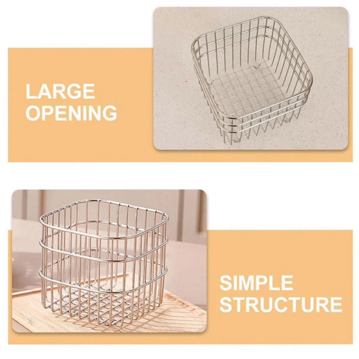 Household Stainless Steel Storage Basket Durable Organizing Solution Kitchen