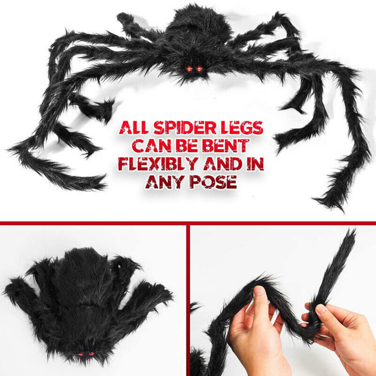 150CM Haunted House Prop Halloween Giant Spider Decoration Indoor Outdoor Party