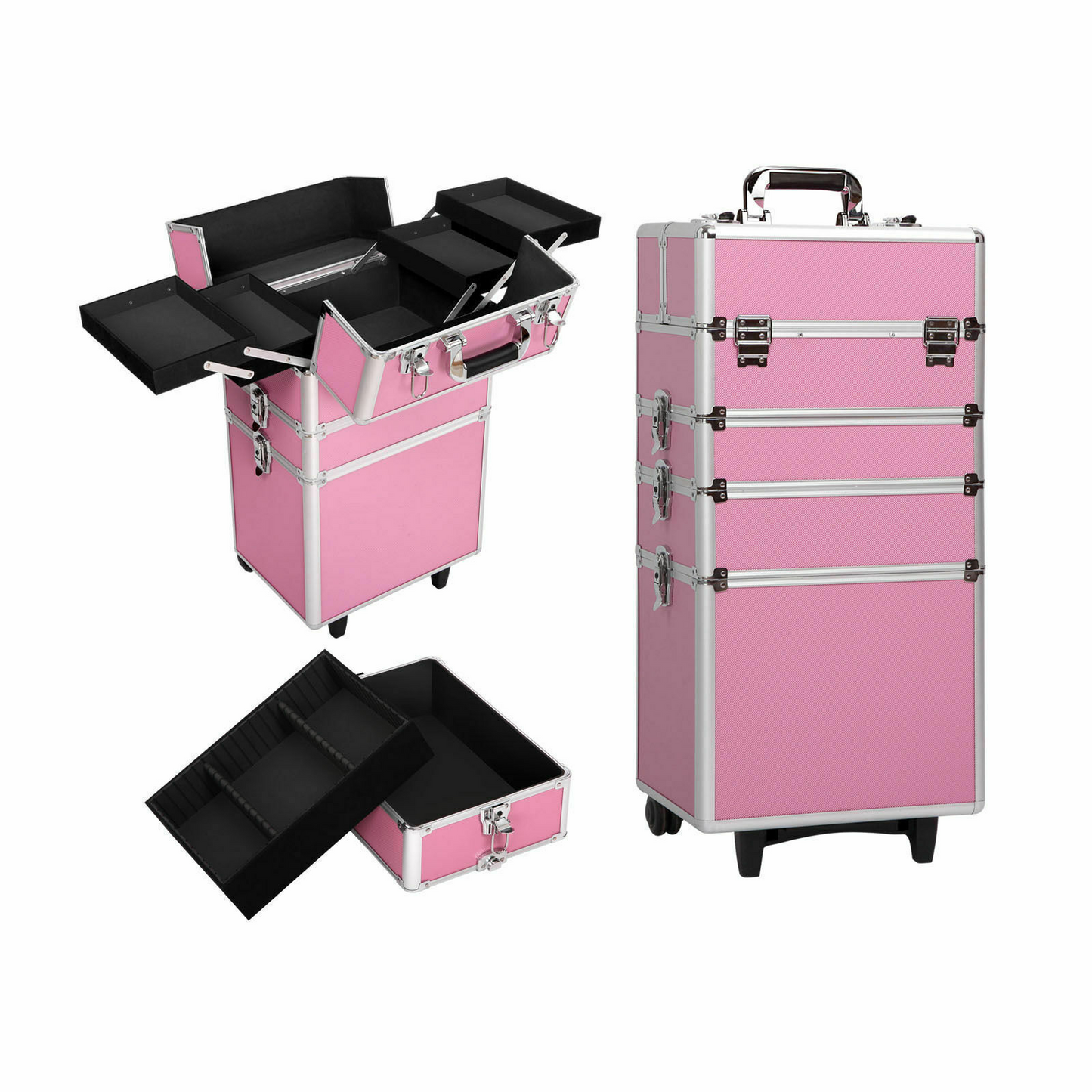 Cosmetic Makeup Trolley Box 7 In 1 Professional Beauty Organizer Travel Case