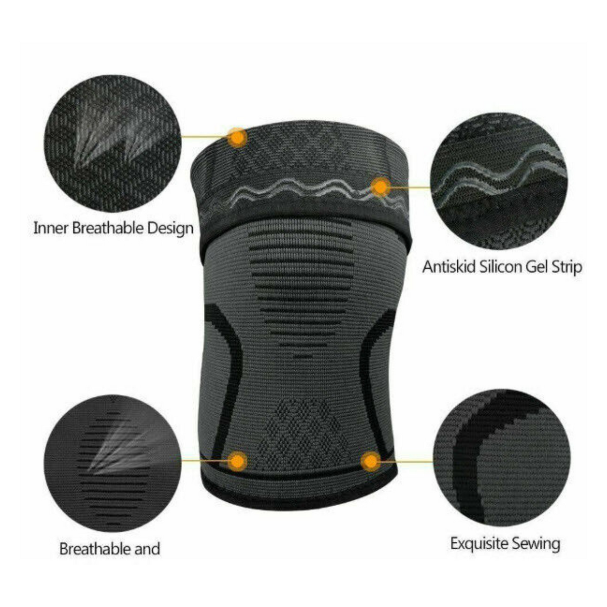 Compression Brace Sleeve Elastic Knee Support Black M