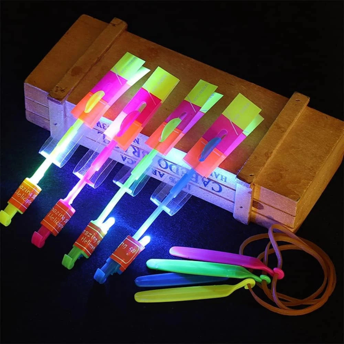 LED Light Amazing Arrow Flying Toy Kids Elastic 10x Fun Play Accessory