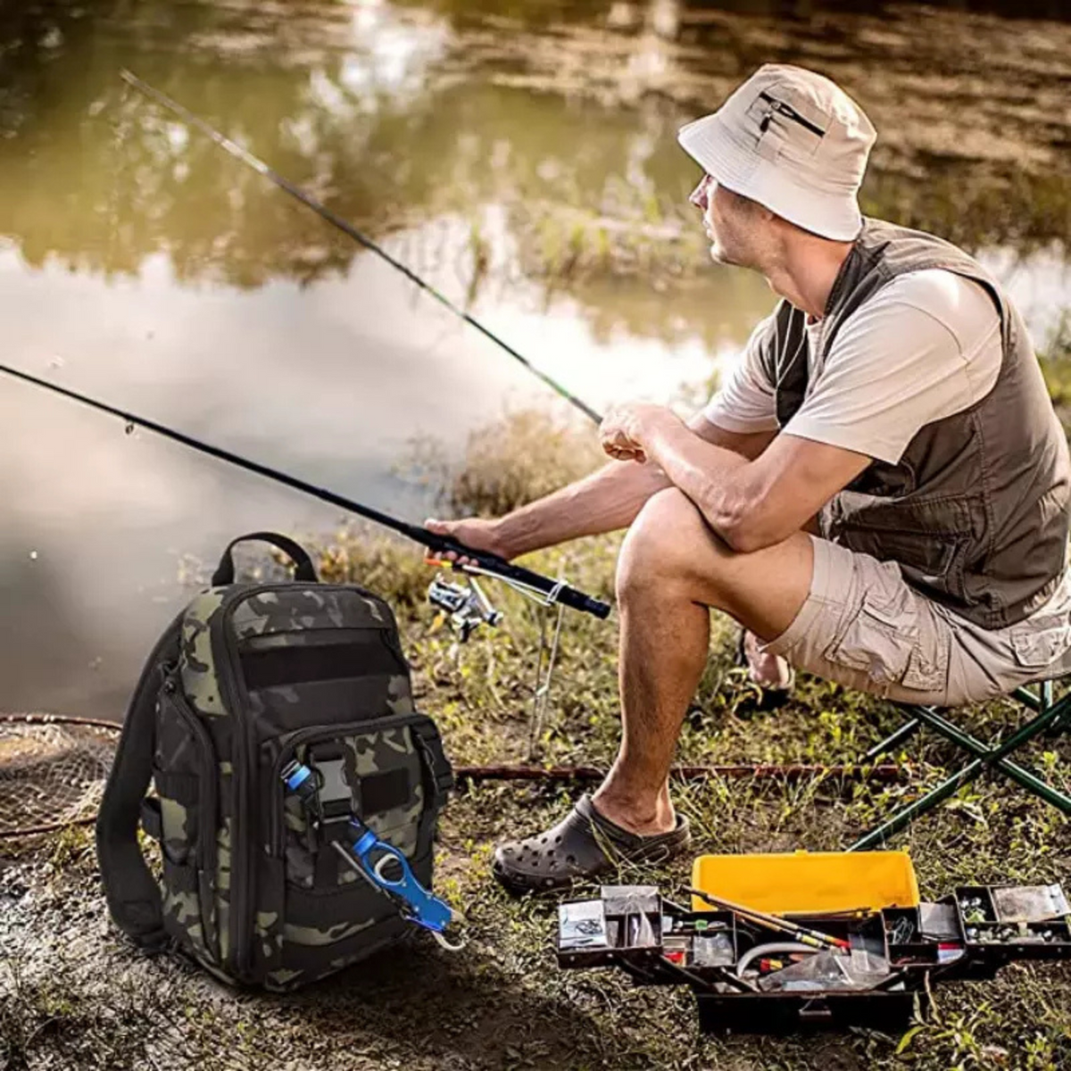 Outdoor Backpack Fishing Gear Bags Fishing Tackle  Storage Bag Shoulder