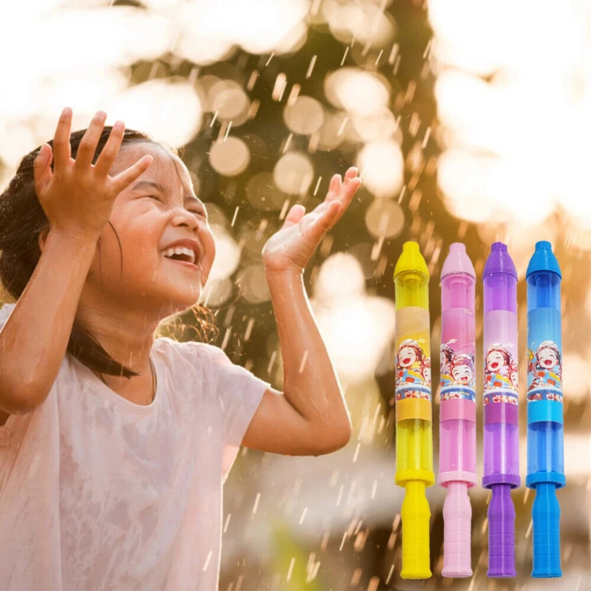 Water Fireworks Toys Firework Gun 4x All Colour Full Set Summer Fun Kids