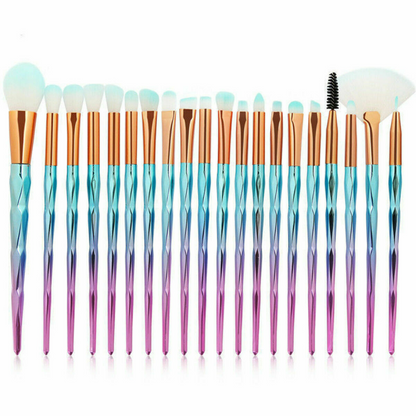 Eyeshadow Eyebrow Blending Brush Set 20PCS Eye Make-up Brushes Diamond Blue