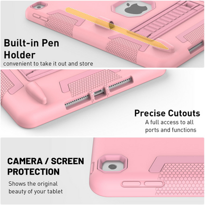 Heavy Duty Shockproof Case + Screen Protector iPad 9th Gen Rose Gold