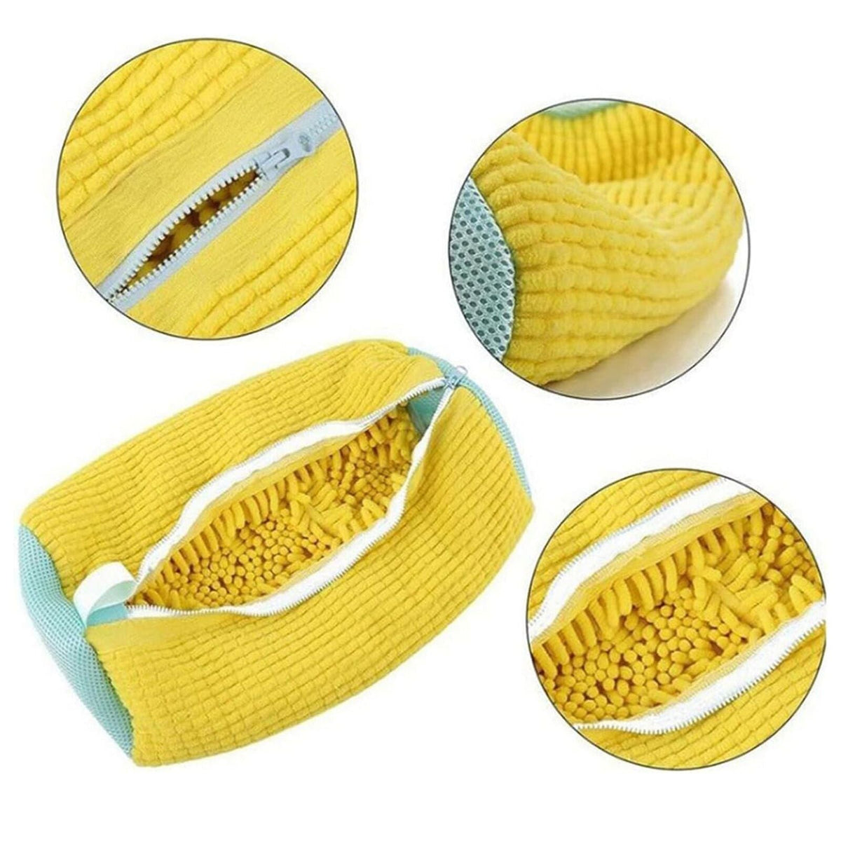 Reusable Shoe Protection for Washing Machine 2pcs Shoes Laundry Bag Yellow