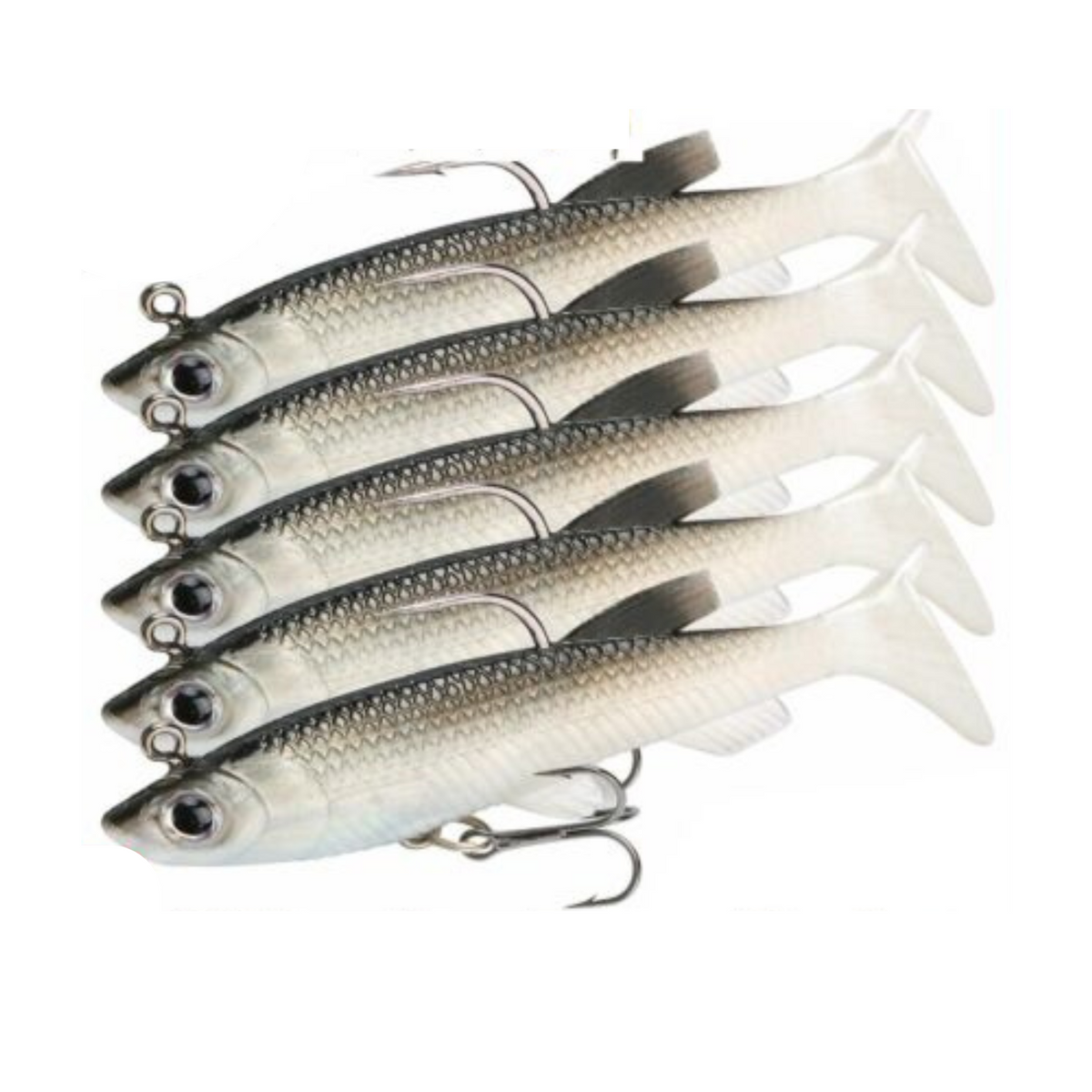 T-Tail Soft Plastic Fishing Lure Baits for Freshwater and Saltwater 5x