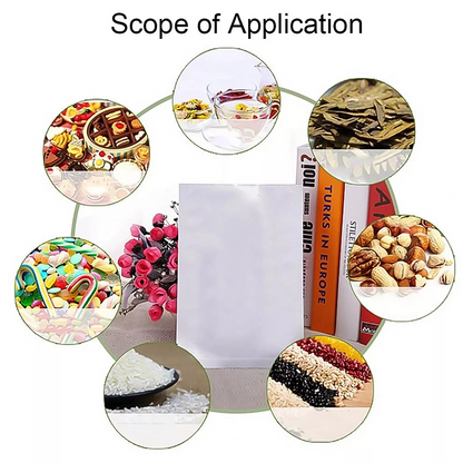 Heat Seal Food Aluminum Storage Bags Mylar Food Vacuum Foil 8x12cm 100x