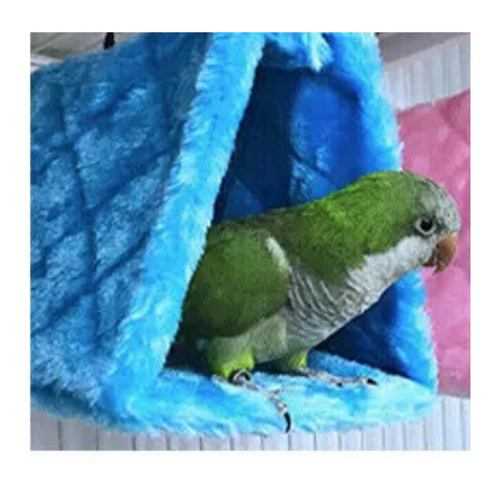 Hanging Cave Hut Tent Bed Blue Pet Bird Parrot Parakeet Budgie Warm Hammock