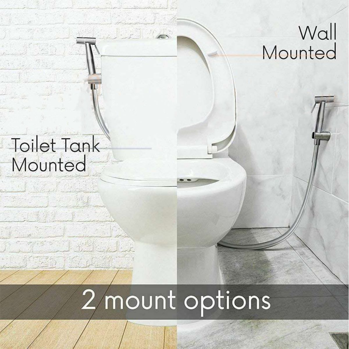 Handheld Douche Bidet Stainless Steel Spray Shower Diverter Toilet Shower Kit