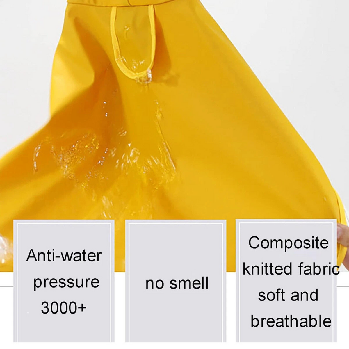 3XL Yellow Dog Raincoat Waterproof Pet Jacket with Hood