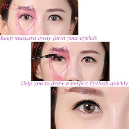 Pink Curler Lash Comb 3 In 1 Eyelash Mascara Makeup Protect Tool Applicator