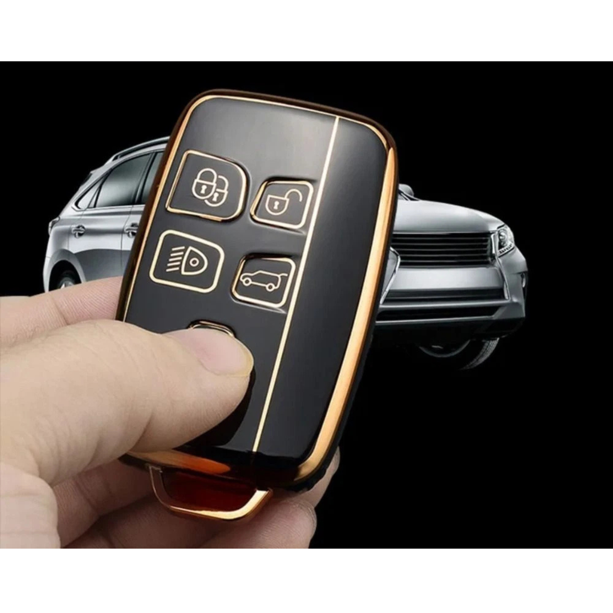 Remote Key Case Cover for Land Rover Range Vehicle Protector Shell Black