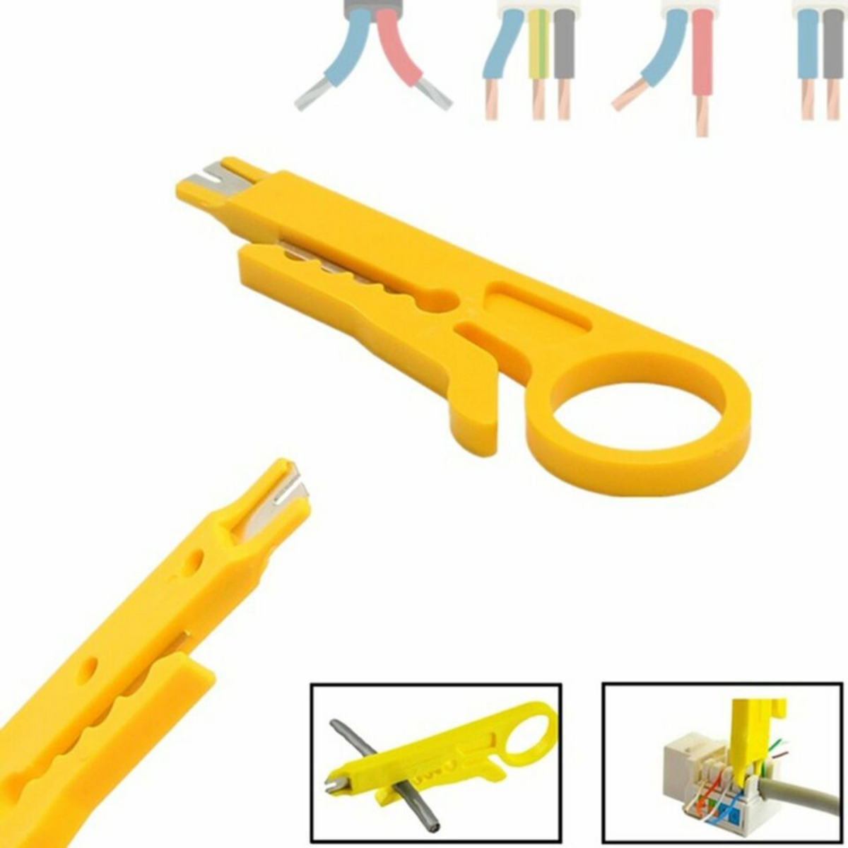 Manual Pliers Cutter Stripper Wire Punch Down Plastic Strip Data Cable 10x